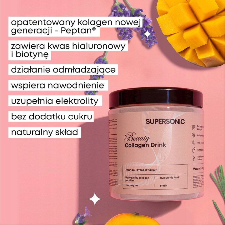 SUPERSONIC Collagen kolagen Beauty Drink Mango
