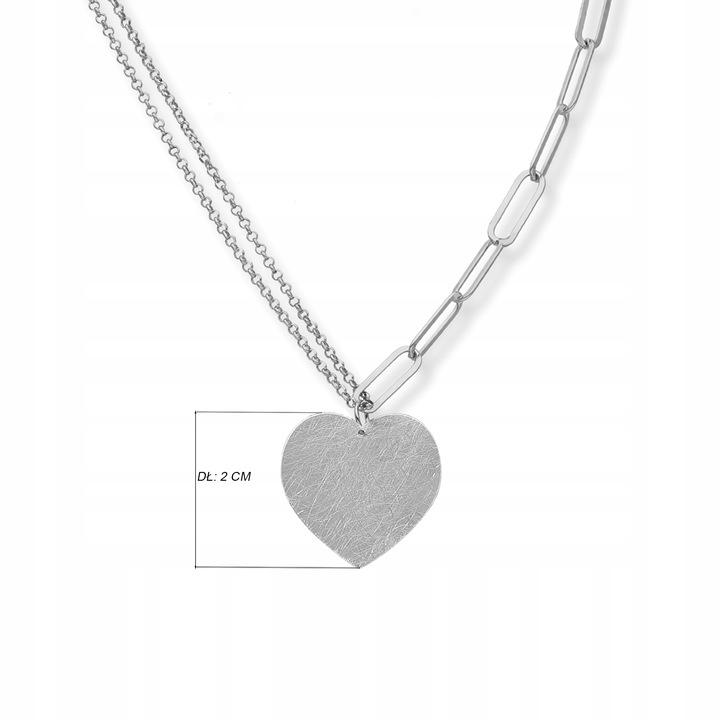 NASZYJNIK SREBRNY Z SERCEM