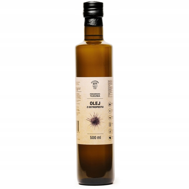 OLEJ Z OSTROPESTU 500 ml tłoczony zimno BADANIA zimnotłoczony NIERAFINOWANY