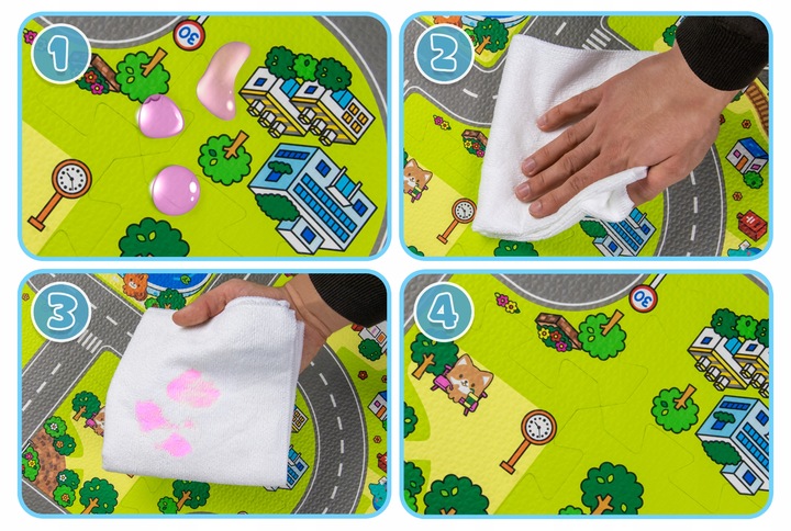 MATA PIANKOWA EDUKACYJNA PUZZLE GRUBE 1 CM MIASTO ULICE DROGI DLA DZIECI