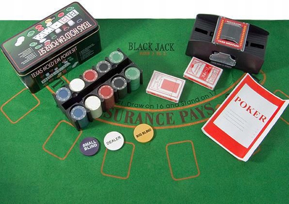 ZESTAW DO KART POKER TEXAS BLACK JACK 200 ŻETONÓW