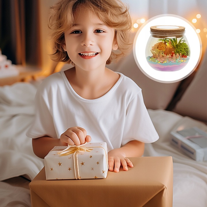 ZESTAW DO TWORZENIA KRYSZTAŁ TERRARIUM DIY DLA DZIECKI Z DIODĄ LED I PILOT