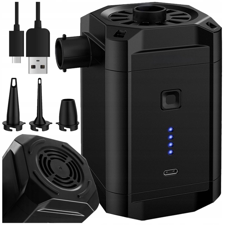 Elektryczna Pompka do Materaca Pontonu Basenu Akumulatorowa USB - typ C