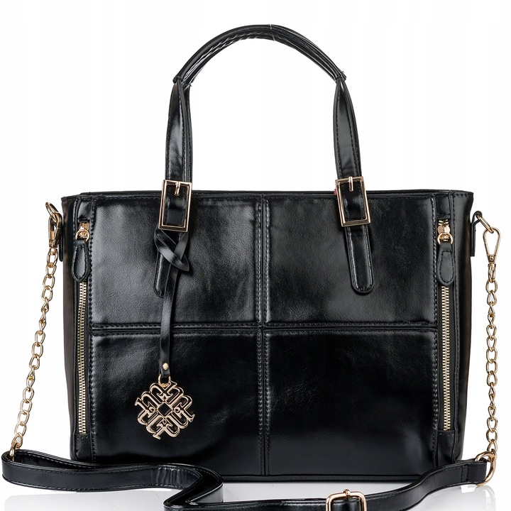 Torebka Damska do pracy SHOPPER MONNARI NA RAMIĘ Aktówka Czarna Premium