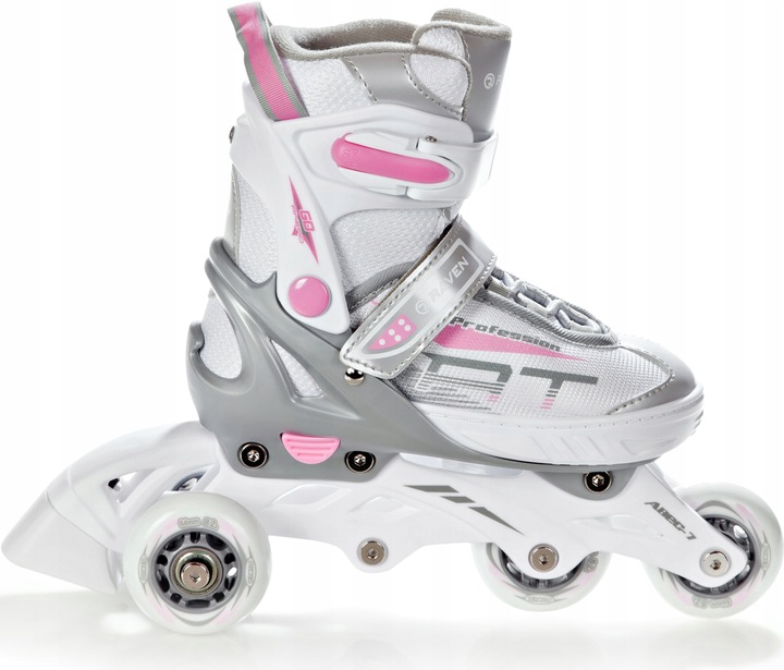 Rolki Wrotki 3w1 Regulowane RAVEN Profession White/Pink 35-39
