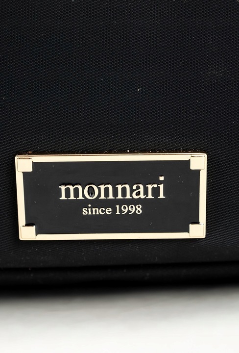 MONNARI Pojemna czarna torebka listonoszka Dwie komory Kieszonki Pasek