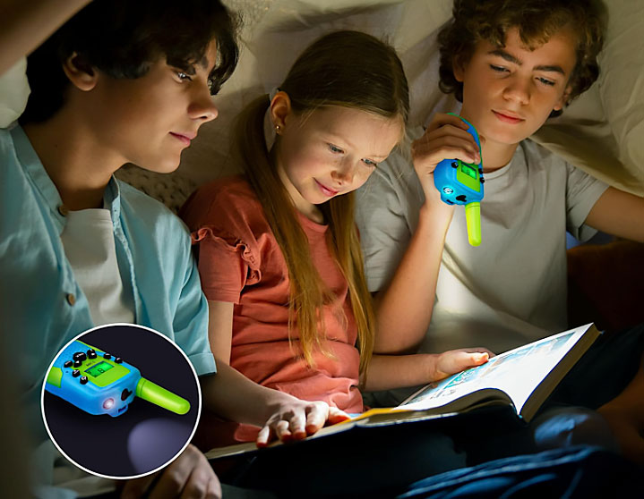 WALKIE-TALKIE DLA DZIECI ŁOKI TOKI DUŻY ZASIĘG 2X KRÓTKOFALÓWKA WYŚWIETLACZ