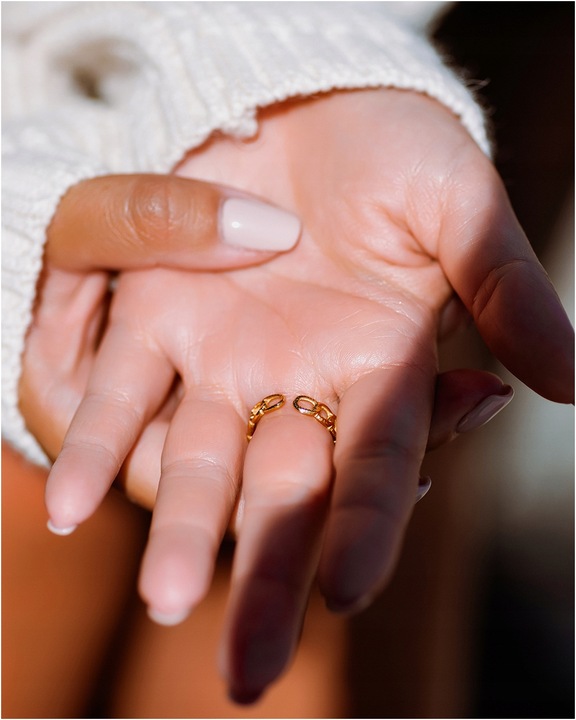 Pierścionek damski REGULOWANY PANCERKA wąski stal