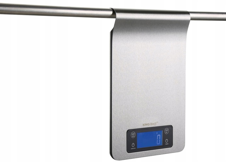Waga Kuchenna Elektroniczna z WIESZAKIEM reling Prcyzyjna SREBRNA 5kg Timer