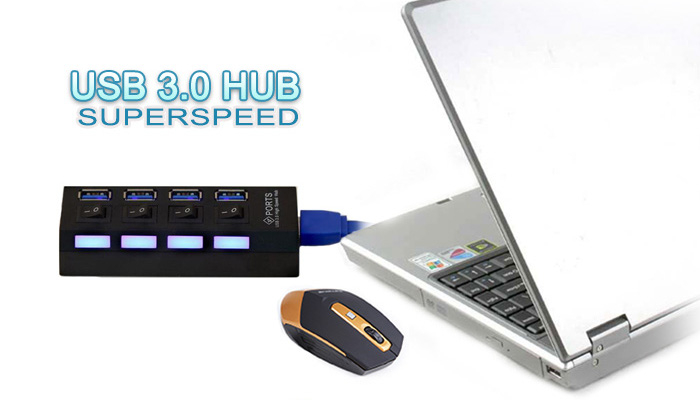 HUB USB 3.0 AKTYWNY ROZDZIELACZ 4 porty + zasilacz
