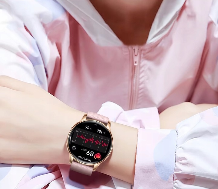 SMARTWATCH DAMSKI ZEGAREK AMOLED MENU PL ROZMOWY 2 PASKI + SŁUCHAWKI GRATIS