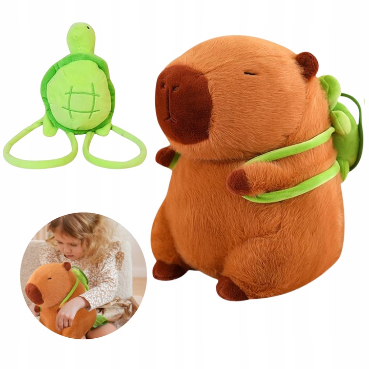 Maskotka Kapibara pluszak żółwik zabawka z plecakiem miękka pluszowa