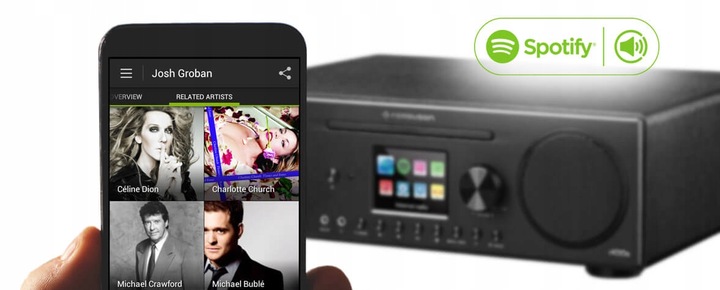 Radio Internetowe WiFi Ferguson Spotify Cyfrowe DAB FM Odtwarzacz CD Audio