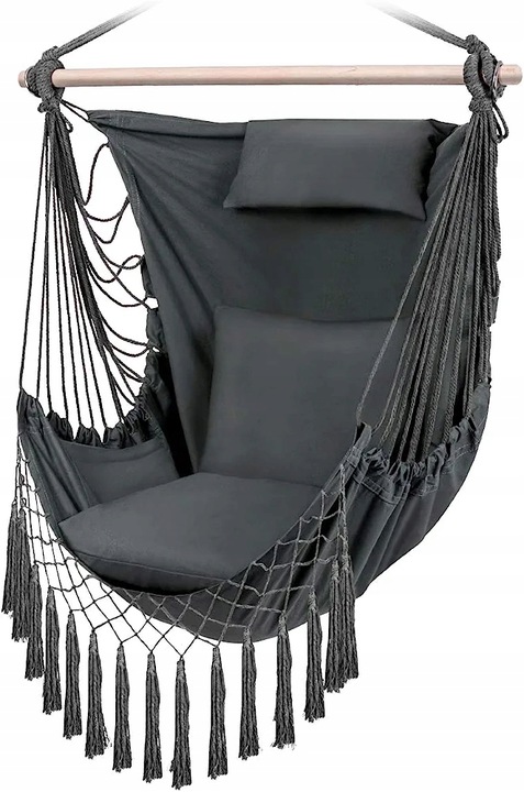 HAMAK HUŚTAWKA KRZESŁO BRAZYLIJSKIE FOTEL WISZĄCY XXL OGRODOWY BUJANY 150KG