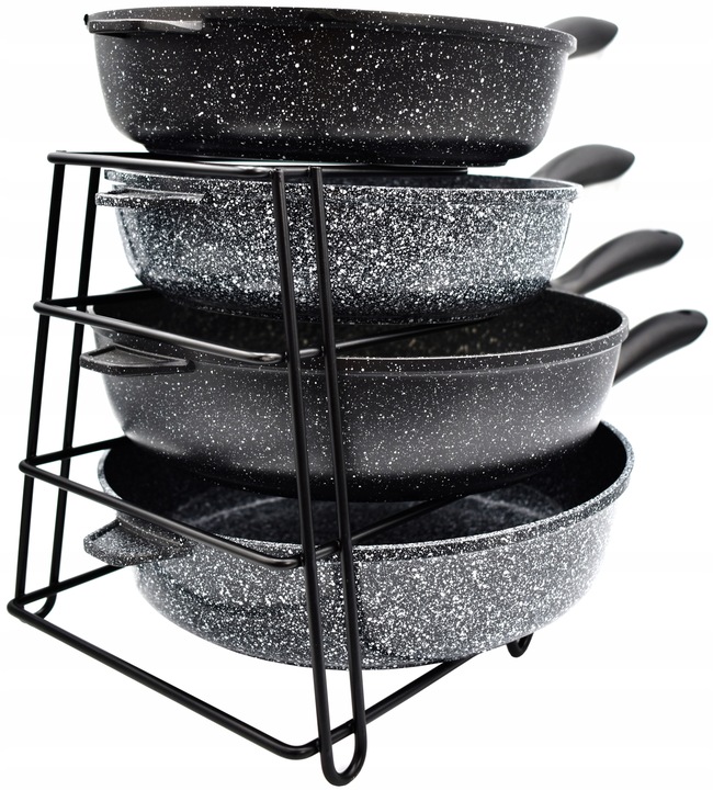 STOJAK ORGANIZER NA PATELNIE POKRYWKI PÓŁKA STALOWY CZARNY SUSZARKA SOLIDNY