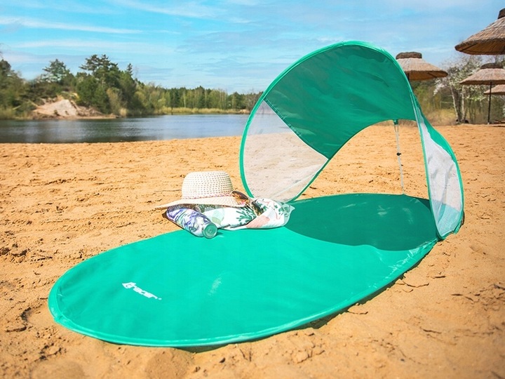 MATA PLAŻOWA Z DASZKIEM SKŁADANA 145 X 70 CM BIWAK