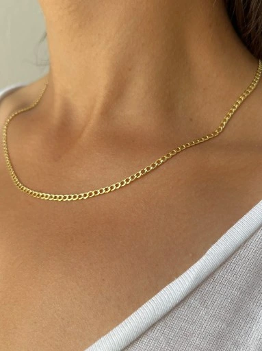 ZŁOTY ŁAŃCUSZEK pr.585 PANCERKA NASZYJNIK 45cm