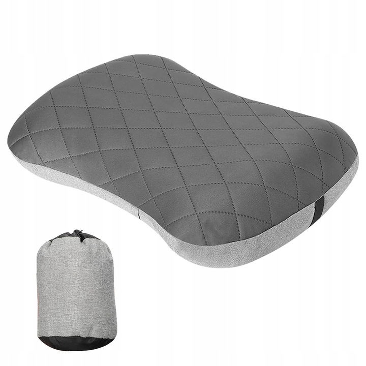 PODUSZKA SAMOPOMPUJĄCA Z POKROWCEM 43X28 KEMPING POD NAMIOT WYGODNA LEKKA