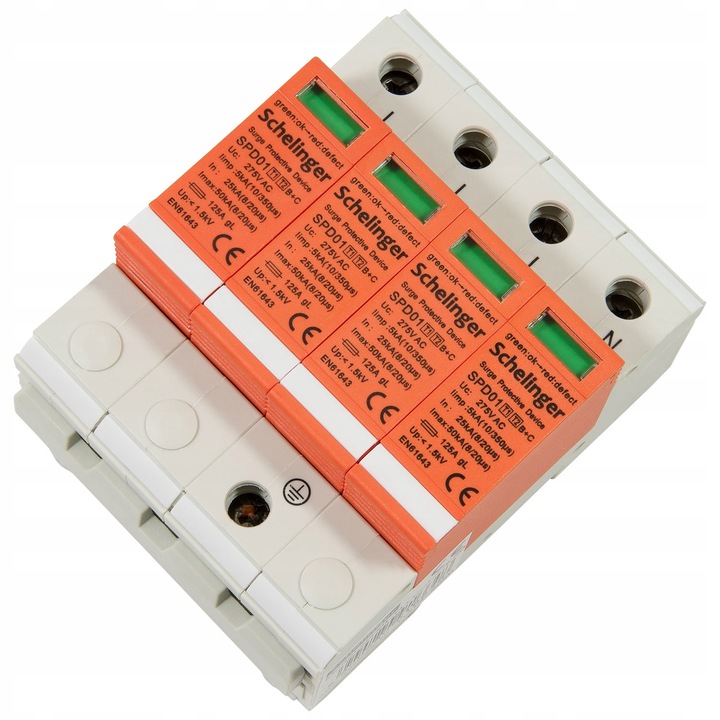 OCHRONNIK PRZEPIĘĆ 4P 5kA KLASA T1+T2 (B+C) SCHELINGER A51-SPD01-4P-B+C