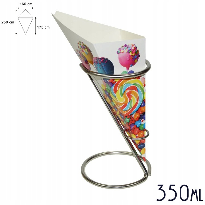 Rożki na Bubble Waffle gofry bąbelkowe Rożek do gofrów 350 ml - 100 sztuk