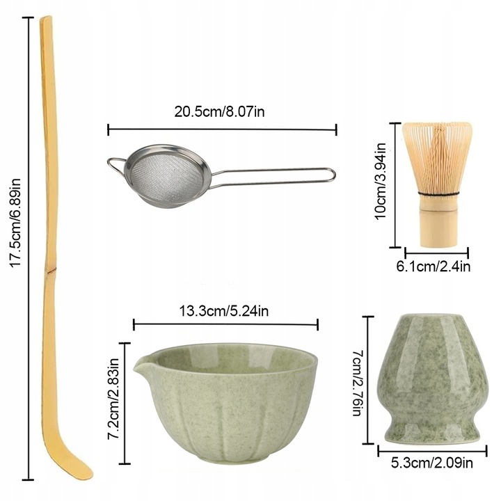 ZESTAW PREZENTOWY DO HERBATY MATCHA ZESTAW DO PARZENIA MATCHY 5 SZT.