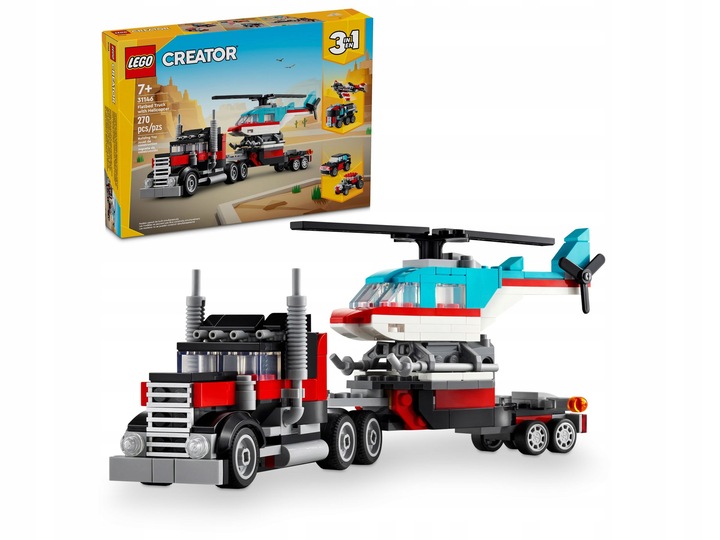 LEGO CREATOR 3W1 CIĘŻARÓWKA Z HELIKOPTEREM