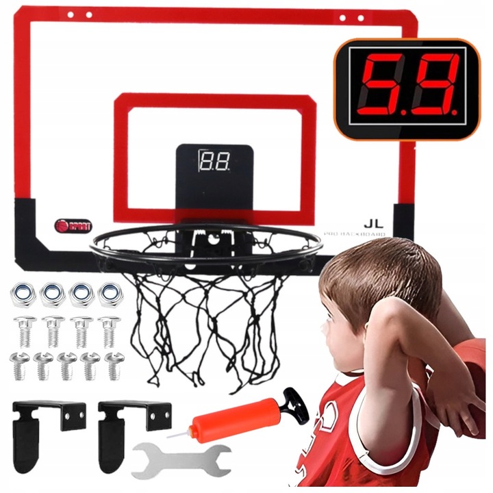 Koszykówka dla dzieci INTERAKTYWNA TABLICA LICZNIK DŹWIĘK ŚWIATŁA kosz gry