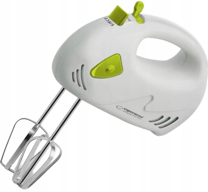 ESPERANZA MIKSER ROBOT RĘCZNY KUCHENNY MUFFIN 150W BIAŁY ZIELONY 7 BIEGÓW