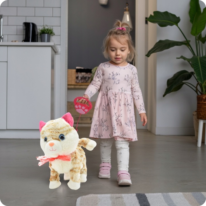 KOTEK INTERAKTYWNY NA SMYCZY MIAUCZY CHODZI GRA DLA DZIECKA NA PREZENT