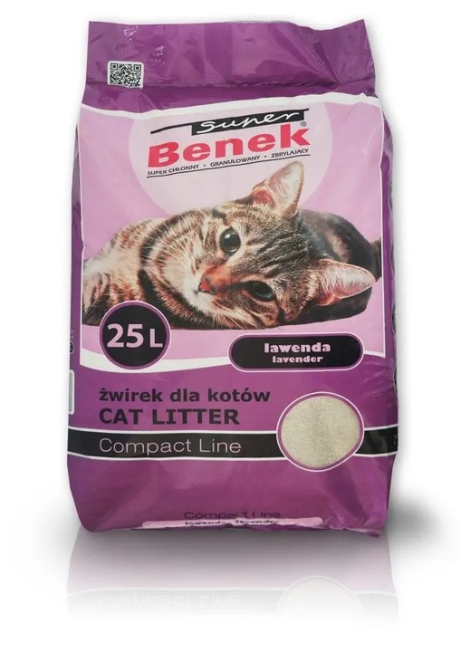 Super Benek Compact Lawenda 25L Active żwirek