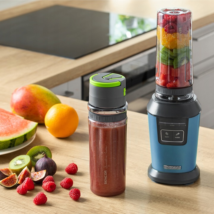 Blender kielichowy do smoothie 800W 0,6L niebieski tritan Sencor SBL 7172BL