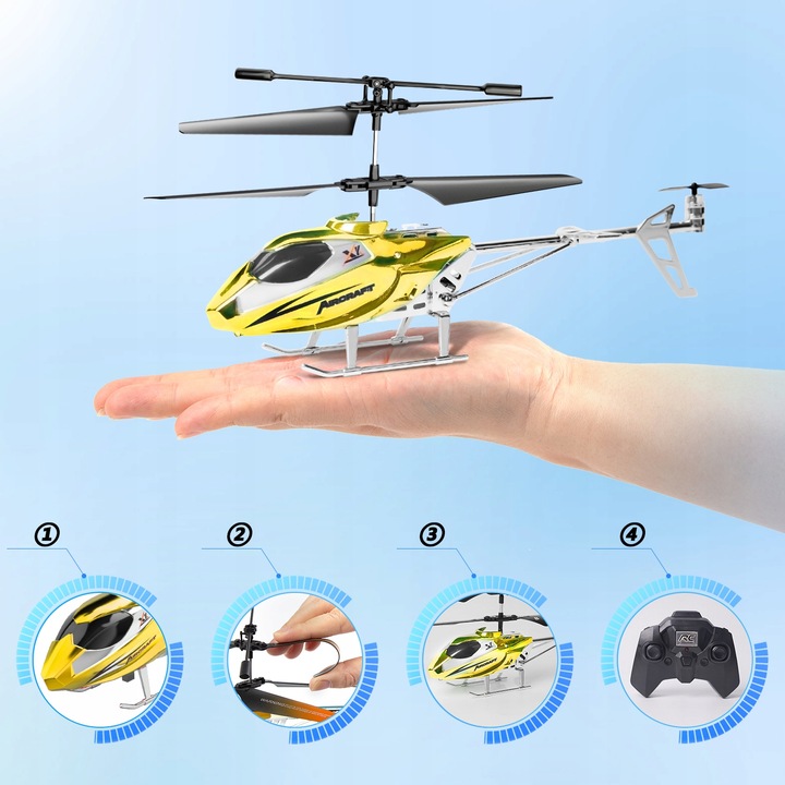 HELIKOPTER ZDALNIE STEROWANY SAMOLOT RC NA PILOT PREZENT ŚMIGŁOWIEC Z LED