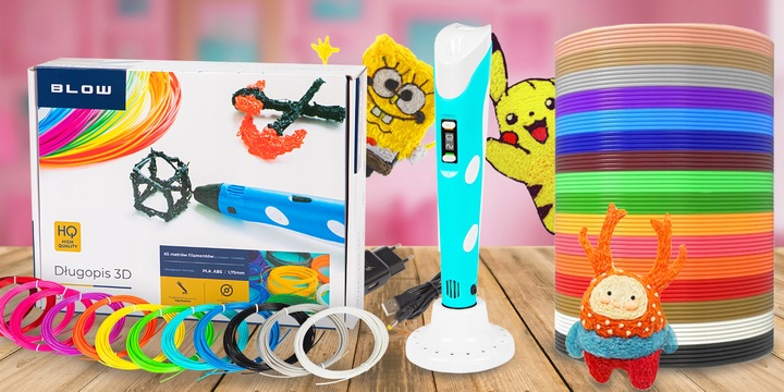 ZESTAW MAGICZNY DŁUGOPIS 3D PEN DRUKARKA STOJAK + WKŁADY DLA DZIECI 65M