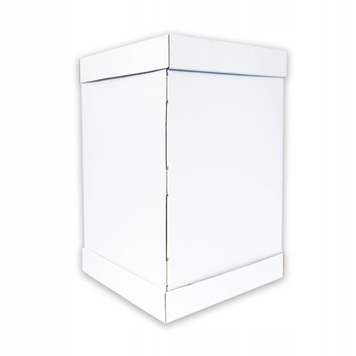 Karton pudełko na wysoki tort pietrowy 34x34x45 cm BIAŁE