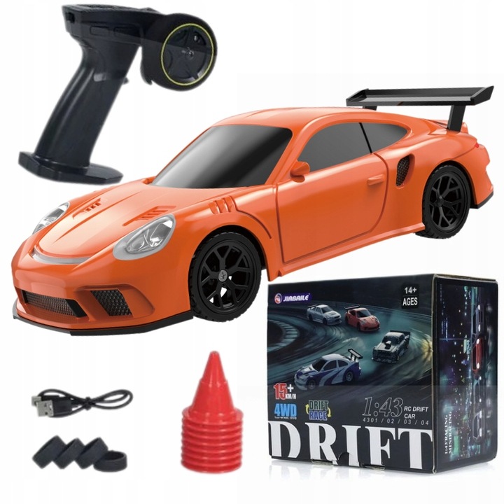 ZDALNIE STEROWANE AUTKO DRIFT RC 1:43 PILOT SPORTOWY POJAZD Z ŻYROSKOPEM