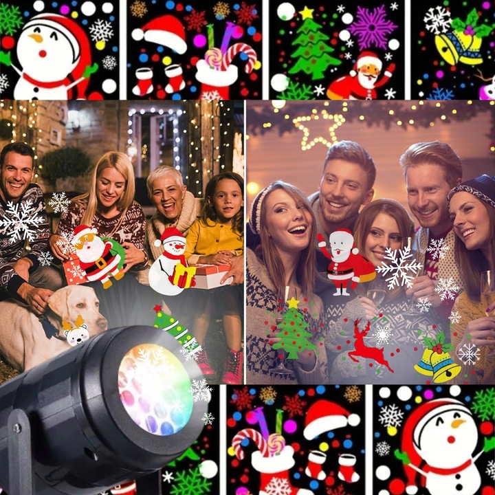 PROJEKTOR ŚWIĄTECZNY LED PŁATKI ŚNIEGU RZUTNIK LASEROWY NA DOM ZEWNĘTRZNY