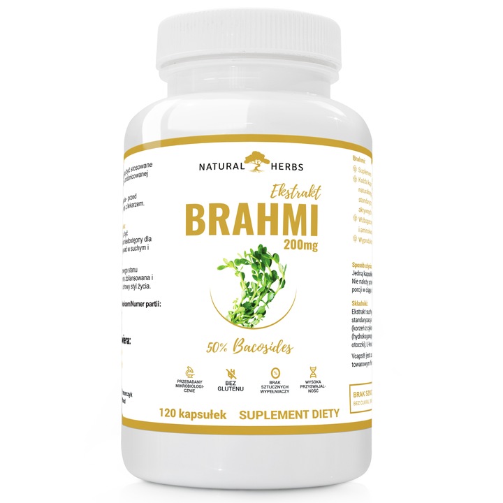 Brahmi Bacopa Monnieri 200mg Ekstrakt 20:1 120kaps
