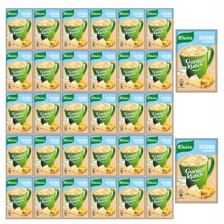 Pakiet 32szt Knorr Gorący Kubek Serowa z grzankami