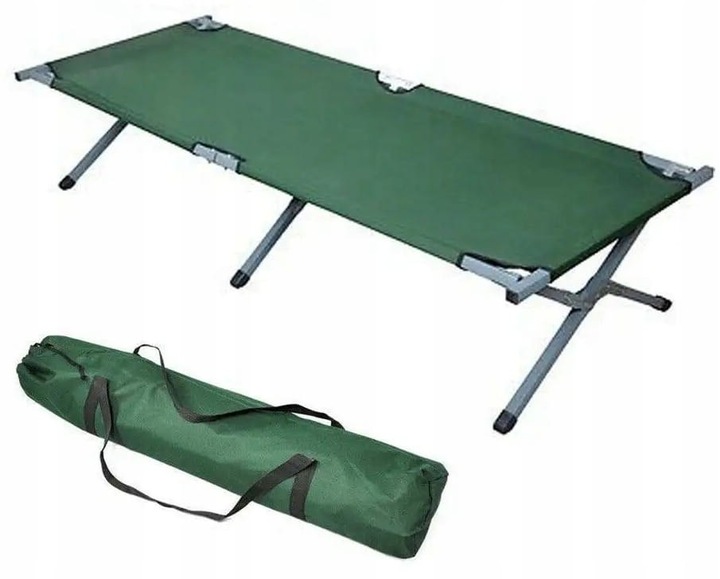 Działkowe Łóżko Polowe Turystyczne Leżak Leżanka XXL Odcień granatu TP190G