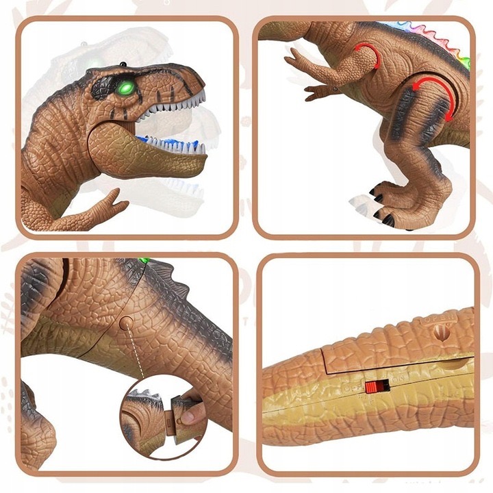 Dinozaur Interaktywny Zdalnie Sterowany Na Pilota Zabawka T rex Rc Robot