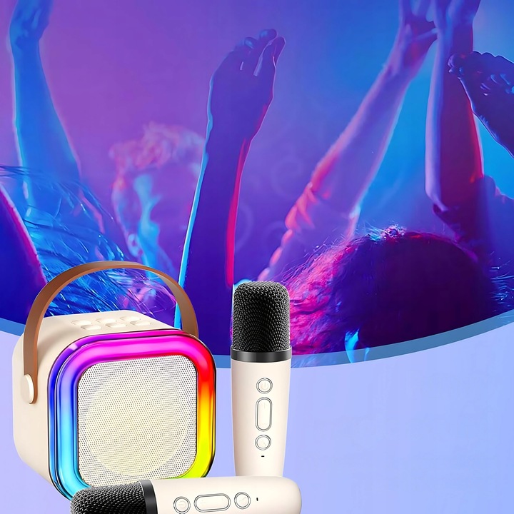 MIKROFON DLA DZIECI KARAOKE ZESTAW głośnik bluetooth bezprzewodowy 2 MIKROF