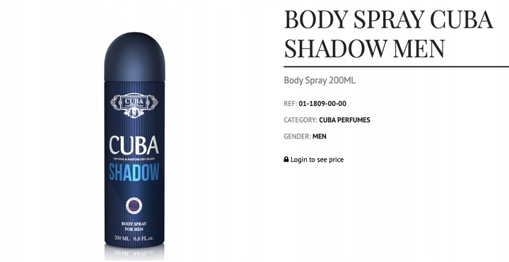 CUBA ORIGINAL DEO SPRAY MEN SHADOW 200 ML