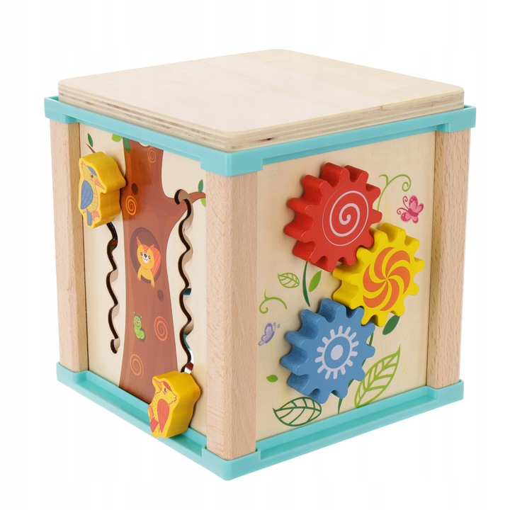 KOSTKA EDUKACYJNA MONTESSORI DREWNIANA PRZEPLATANKA LABIRYNT