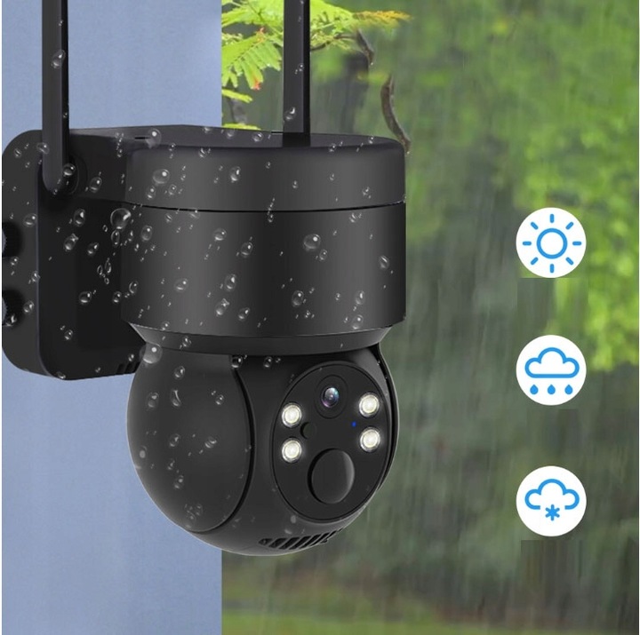 SOLARNA KAMERA WIFI 4MPX SMART ZEWNĘTRZNA OBROTOWA IP BEZPRZEWODOWA ALARM