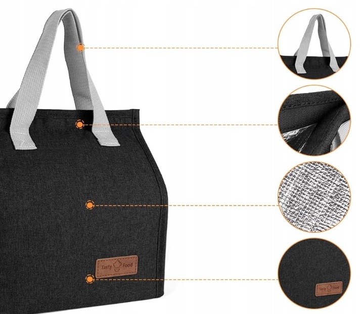 TORBA TERMICZNA NA JEDZENIE IZOLACYJNA ŚNIADANIOWA OBIAD PIKNIKOWA