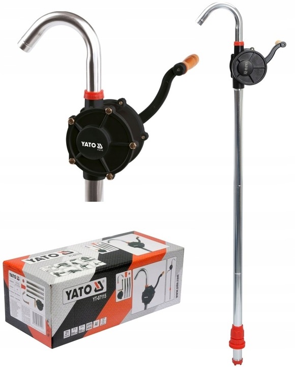 YATO POMPA POMPKA PALIWA OLEJU KORBĘ RĘCZNA BECZKI ALUM. 21L/min YT-07115