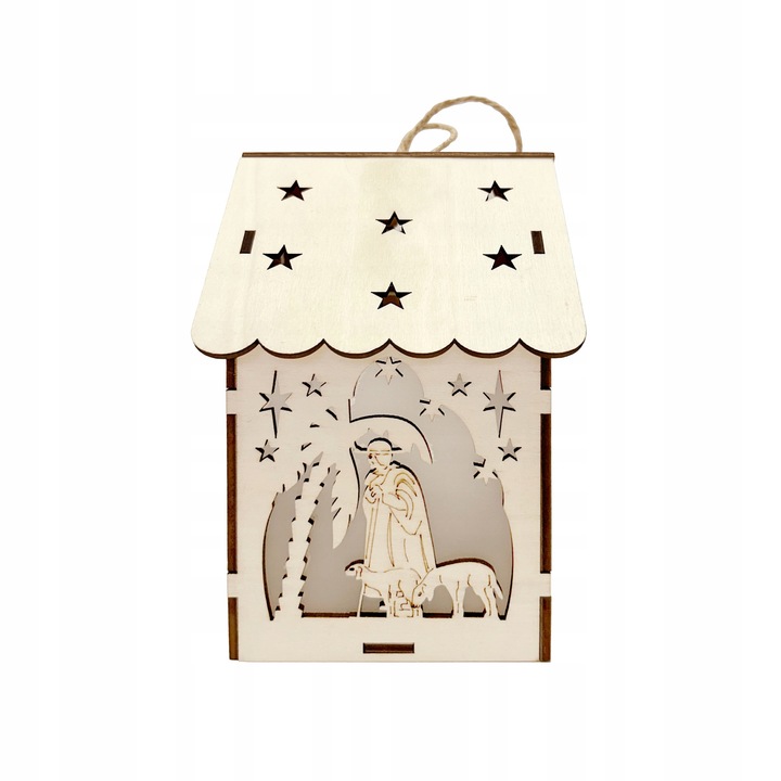 Lampion na Roraty lampion Adwentowy drewniany Lampion + LED Piękne Gwiazdki