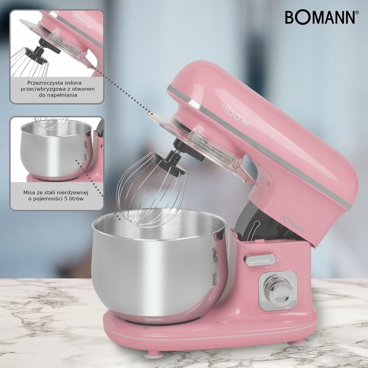 ROBOT KUCHENNY MIKSER PLANETARNY BOMANN KM RÓŻOWY