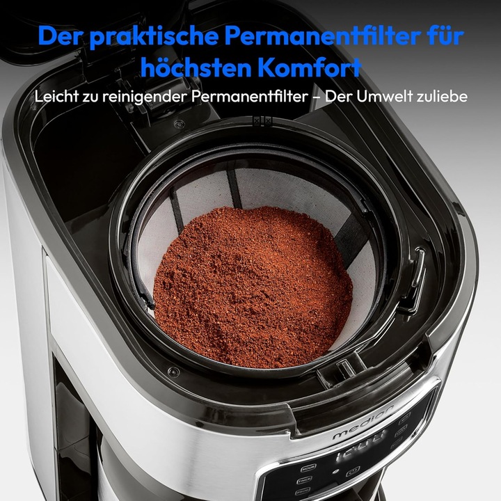 Ekspres przelewowy MEDION 1.25L 900W,Reg.aromatu,do 10 filiżanek,TERMOS