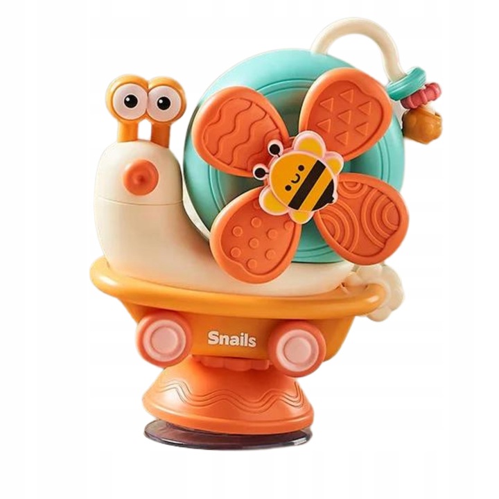 ŚLIMAK SENSORYCZNY JEŻDŻĄCY 4W1 SPINNER Z PRZYSSAWKĄ DLA DZIECI DO KĄPIELI